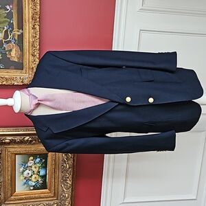 Stanley Blacker Sport Coat Blazer Navy 42R Classic GQ Style Executive